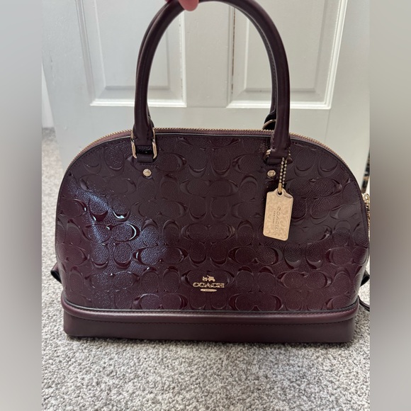 Coach Handbags - EUC Coach Sierra Satchel Oxblood Signature Debossed Patent Leather Burgundy